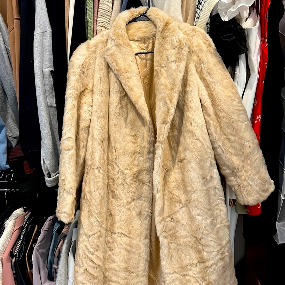 Long faux fur coat